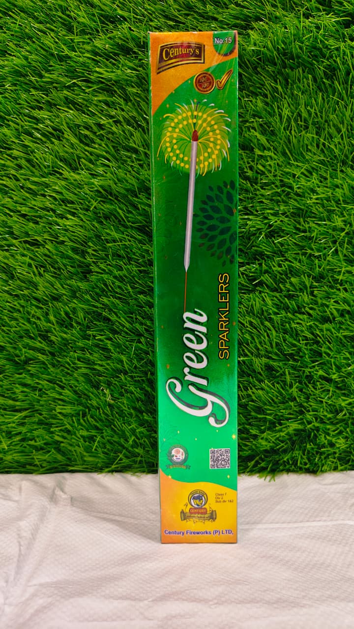 15 CM GREEN SPARKLERS